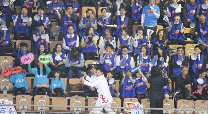 여자배구, 응원단 GS칼텍스 배구팀을 응원하는 관객