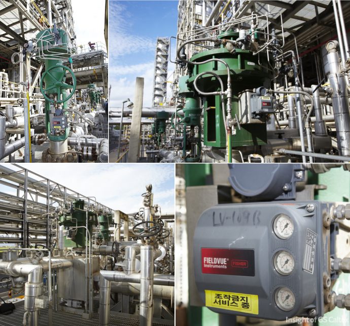 GS칼텍스 여수공장의 독보적인 비율을 차지하고 있는 FISHER 콘트롤밸브!