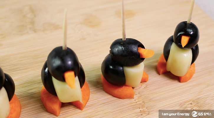 올리브 치즈 펭귄 완성