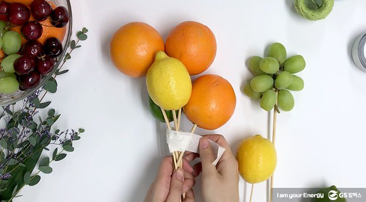 꽃다발 모양 잡기, 과일 꽃다발, 크라프트 포장, 꽃다발 포장