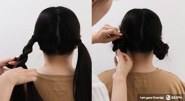 머리땋기, 머리묶는 법, 뿌까머리, 만두머리, 양갈래머리