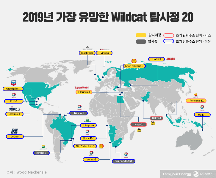 2019년 가장 유망한 Wildcat 탐사정 20
