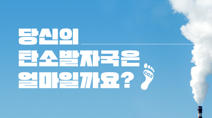 하늘을 배경으로 '당신의 탄소발자국은 얼마일까요?'가 적힌 썸네일