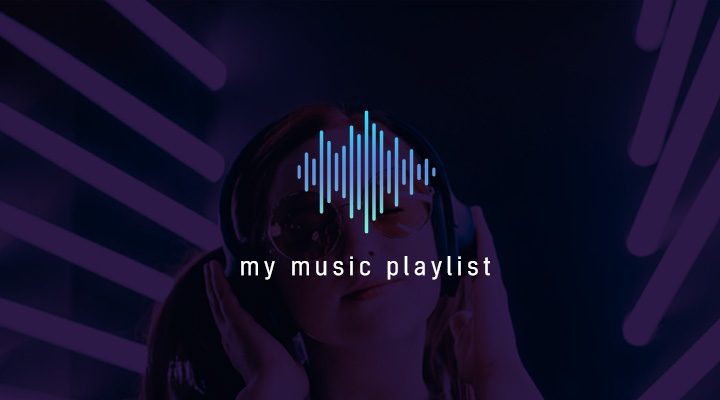 음악을 듣고 있는 여자 사진을 배경으로 "임직원들의 상황별 플레이리스트 알아보기"가 적힌 썸네일