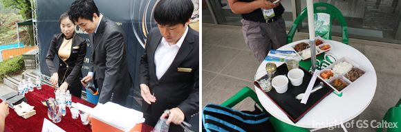 금강산도 식후경 전반 끝나고 잠시 배를 채웁니다. 허겁지겁